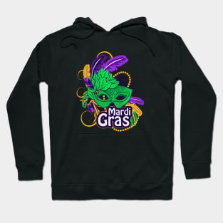 Mardi Gras For Women 2020 NOLA Feathers Mask Souvenir Hoodie